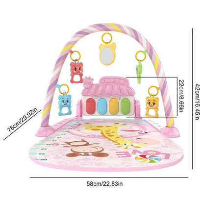 Brinquedo Pedagógico Interativo Para Bebês, Tapete de Atividades Piano Musical Multifuncional Para Crianças de 0 a 1 Ano