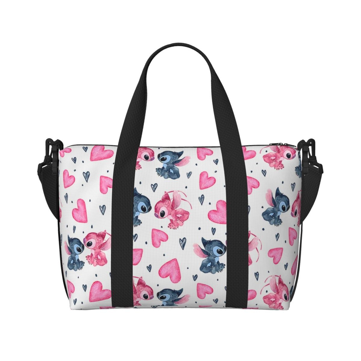 Custom Large SLilo And Stitch Cartoon Tote Bag Women Anime Shopping Shoulder Beach Gym Travel Bag