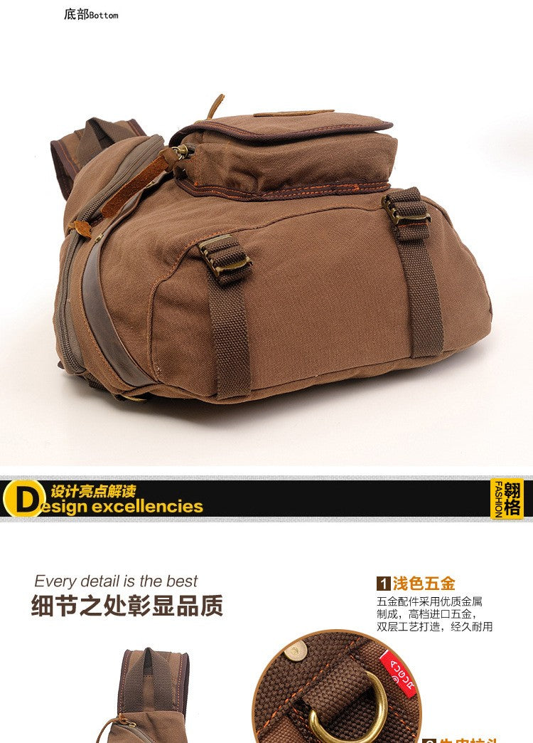 AUGUR Hot Sale Men Chest Back Pack Bag vintage Satchel Single Shoulder Bag Canvas Man Rucksack Knapack Bolsas Male