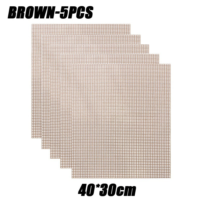 50PCS Non-Stick High Temperature Resistant BBQ Grid Pad Barbecue Mesh Reusable Easily Cleaned Cooking Pads Baking Grill Tool