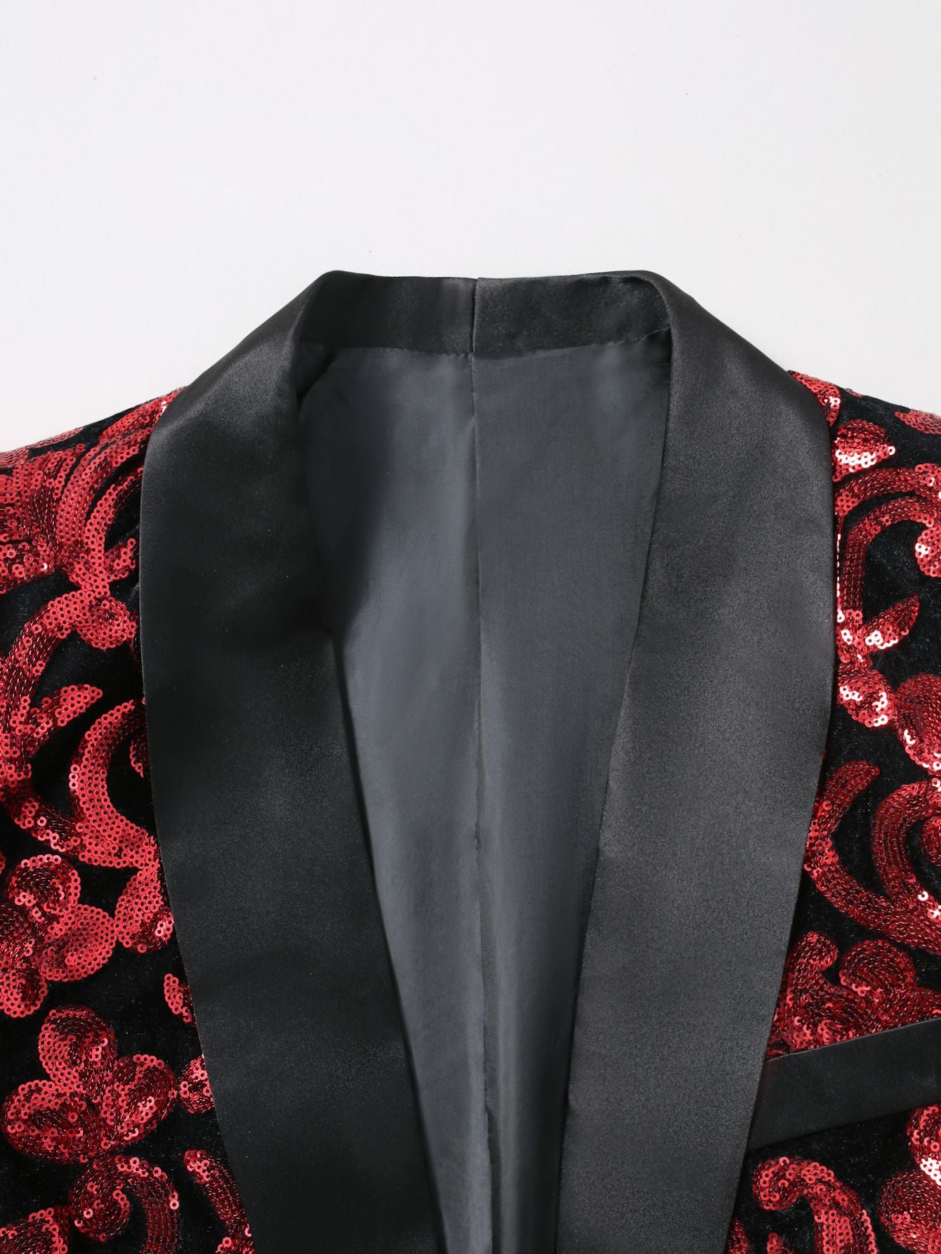 Shiny Sequin Embellished Single Button Stage Performance Outerwear in Blue Gold Green Purple Options for Men's Red Suit Jacket