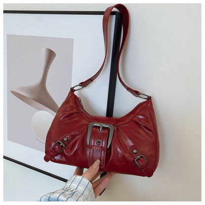 2025 Large Capacity Pleated New Retro Commuter Temperament Locomotive Do Old Style Underarm Shoulder Bag Women