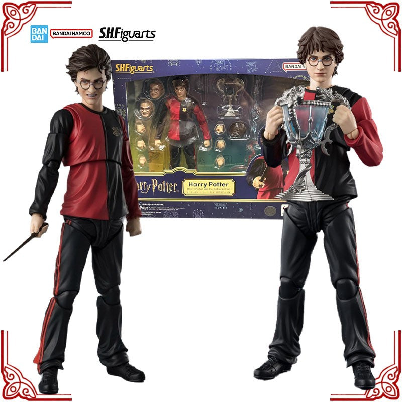 Em estoque, Kit de Modelo Bandai Original Harry Potter SHF Harry Potter e o Cálice de Fogo Anime Action Figure Coleção Modelo Acabado