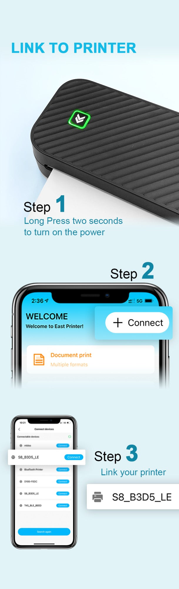 Impressora Térmica Portátil Sem Tinta A4 Bluetooth PDF Excel Word para Impressão de Documentos com Rolo de Papel para Trabalho de Escritório Casa Escola