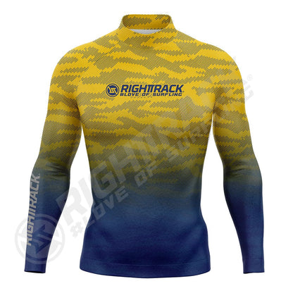 New Men's Surfing Shirt Camouflage Gradient Lycra Rashguard RIGHTTRACK Surf Sportswear Beach UV Protection Swimwear UPF50+