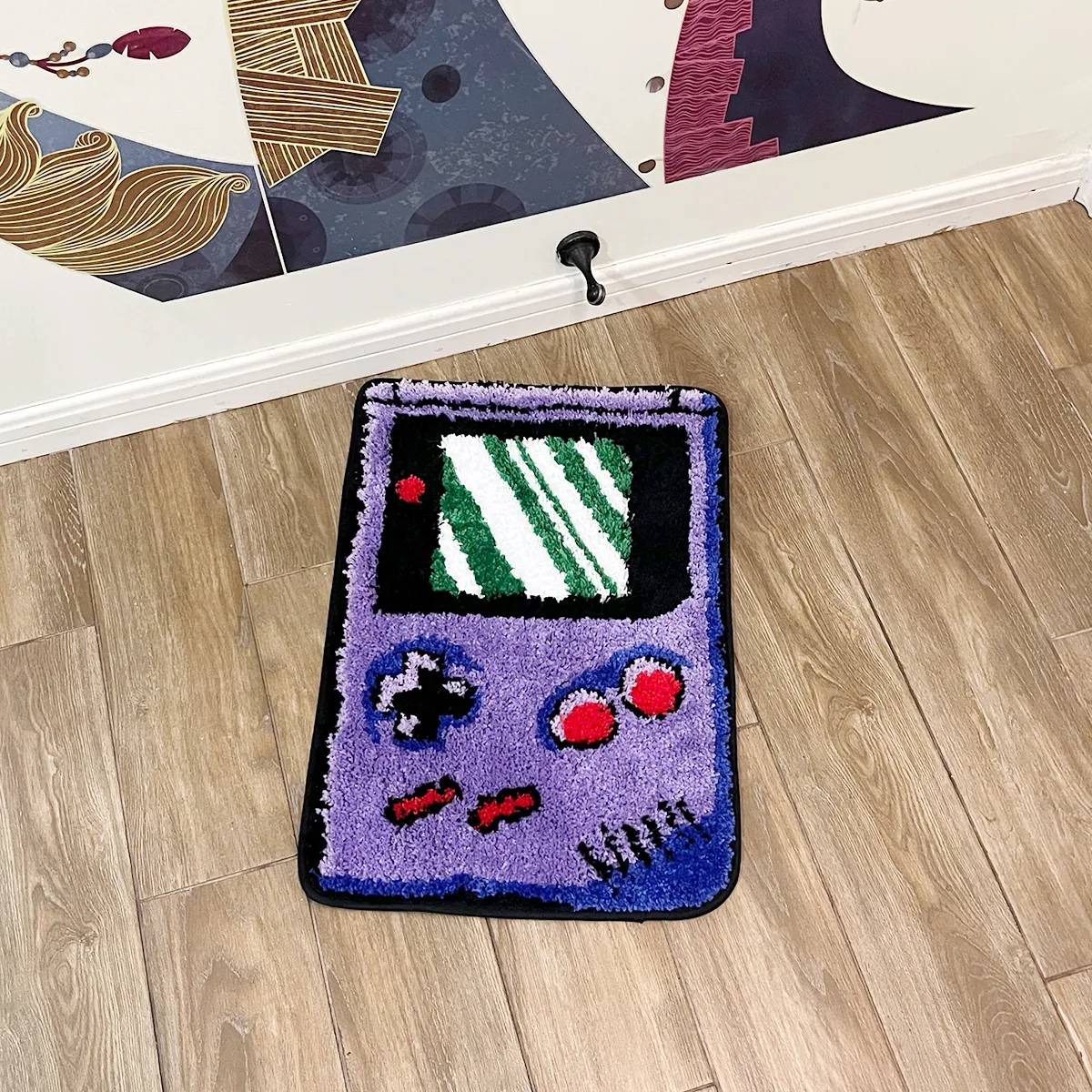 LAKEA Hand-held Game Device Tufted Rug GameRoom Funny Childhood Memories Flocking Carpet Floor Anti Slip Doormat Aesthetic