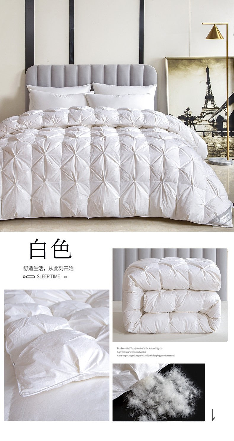 100% white goose down comforter, high-quality five-star hotel twisted flower comforter, pure cotton winter thick comforter