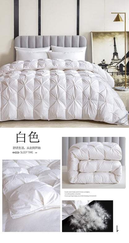 100% white goose down comforter, high-quality five-star hotel twisted flower comforter, pure cotton winter thick comforter