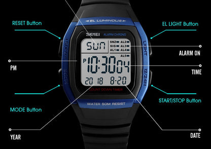 SKMEI Men Wristwatch Casual Outdoor Male Clock Luminous montre homme Digital Dual Time Sport Mens Watches 1251 2100 1278