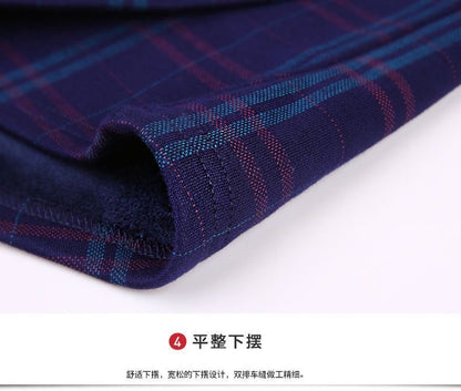 2025 Men's Winter Warm Long Sleeve Plaid Shirts Flannel Fur Lined Thick Formal Shirts Fleece Casual Shirt for Men Dress Shirts