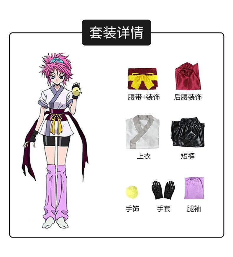 Machi Komacine Cosplay Costume Pink Wig Halloween Carnival Costumes for Women Anime Cosplay Outfits Dress