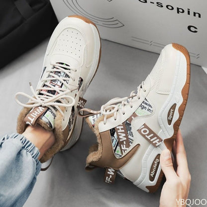 Snow Boots Men Boot High Top Winter Student Sports Plush Lace Up Anti Slip Comfortable Outdoor Warm Cold Proof Cotton Shoes