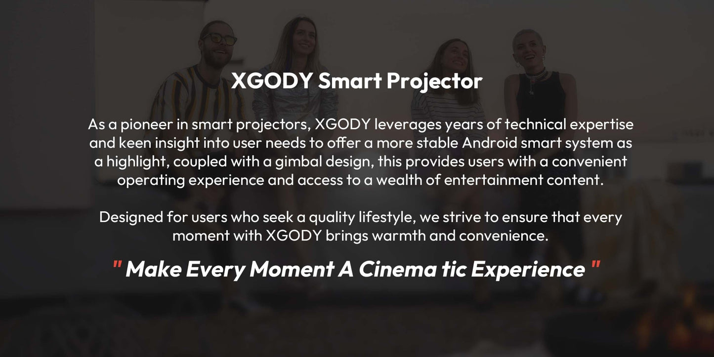 Projetor XGODY A6/N6 Netflix Oficial Controle de Voz 500-600 ANSI Android 4K Beamer Nativo 1080P FHD WiFi Home Theater