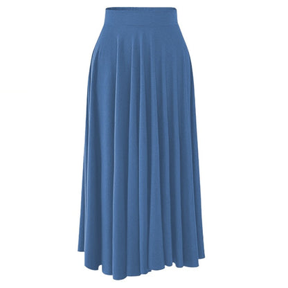 Plus Size High-waisted Skirt Loose-fit Wide-leg Umbrella Skirt Pleats Women's Fashion Clothing Long 80cm