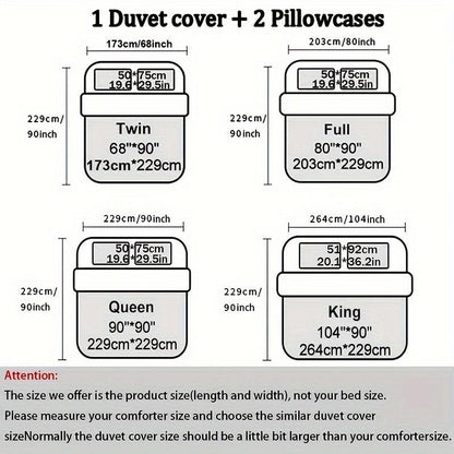 3pcs Bohemian Rhomboid Plaid Stereoscopic Flower Plain Colour Quilt Cover Set(1 Duvet Cover +2 Pillowcase Without Pillow Core)