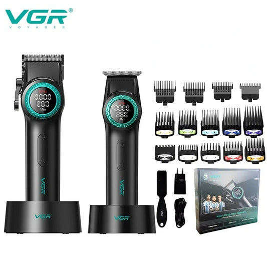 VGR Hair Trimmer Professional Hair Cutting Machine Electric Barber Clippers Adjustable 9000RPM Metal Trimmer for Men V-001 V-977