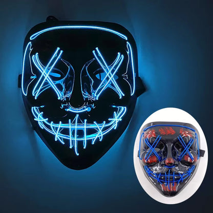 Wireless LED Purge Mask Halloween Horror Party Carnival Cosplay Costume Props Halloween Purge Masks 10 Colors LED Mask Men Women
