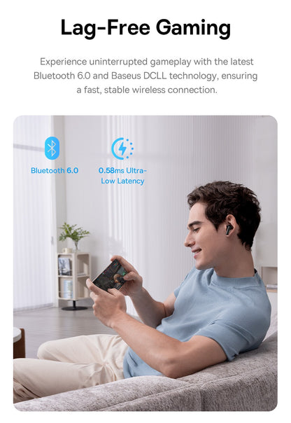 Baseus EP10 Pro ANC Earbuds Wireless Bluetooth 6.0 Earphones 50dB Realtime Adaptive Headphones 6 Mic Hi-Res LDAC IP55  Ear buds