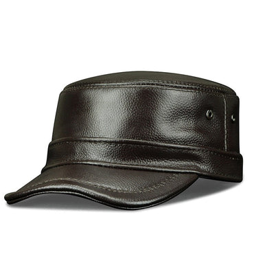 Winter Genuine Leather Flat-Top Cap | Men's Casual Cowhide Baseball Cap Lightweight and Breathable Classic Timeless Design