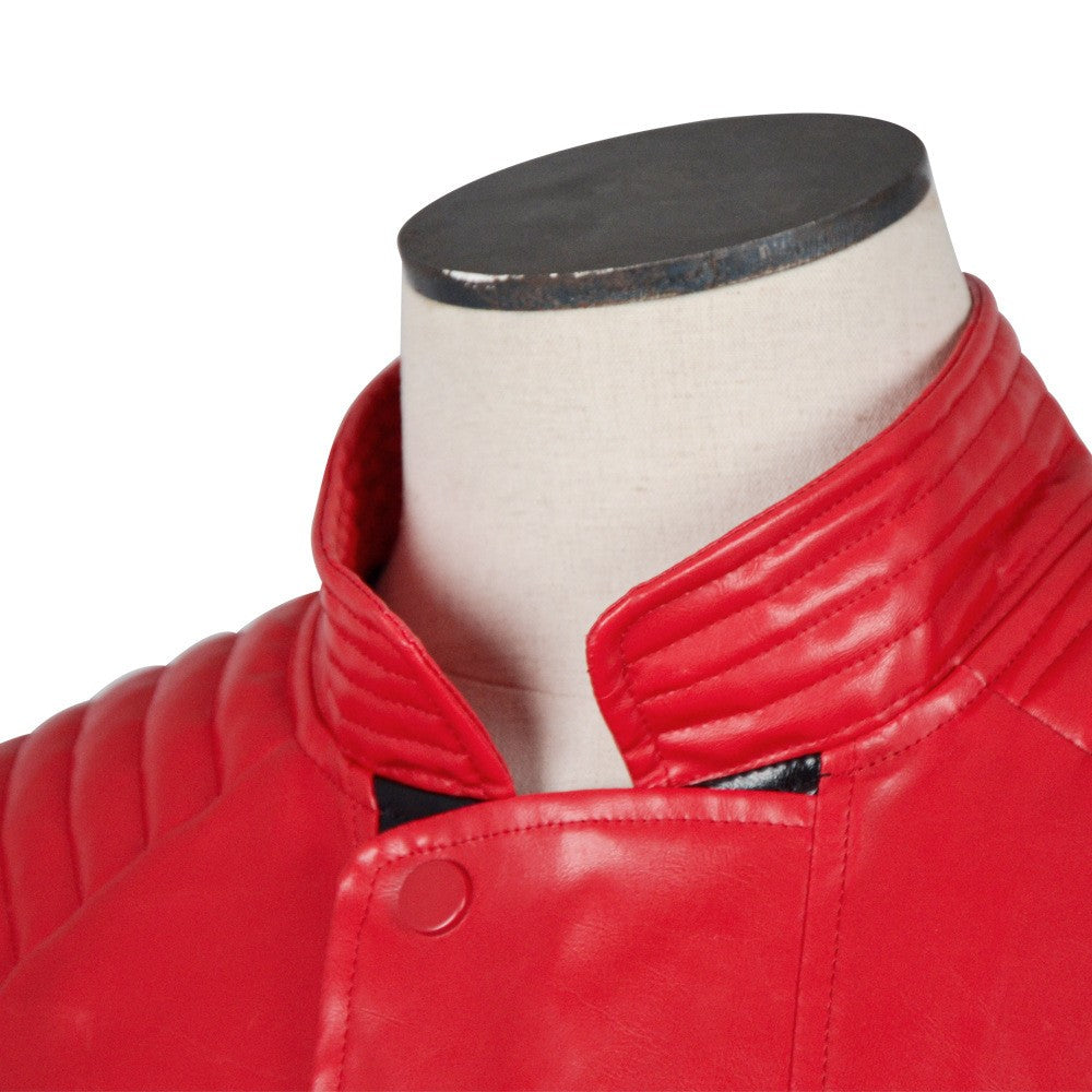Michael Jackson cosplay red leather jacket cosplay costume Halloween stage performance outfit men's top