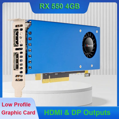 SRhonyra RX550 4GB GDDR5 128bit Low Profile Graphics Card,HDMI+DP Output,PCIe 3.0, 4/8K Desktop GPU for Office/Light Gaming