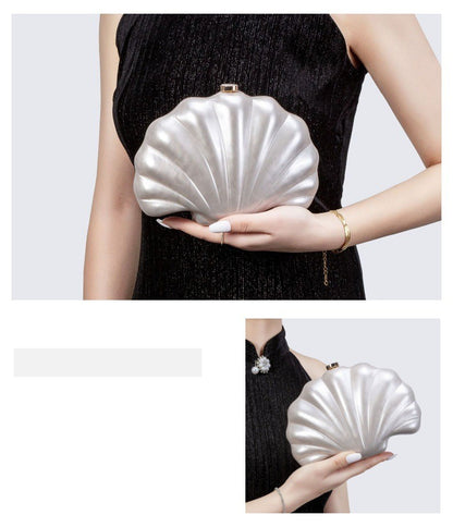 Ladies' new one shoulder diagonal cross bag, shaped shell acrylic bag, fashionable evening handbag