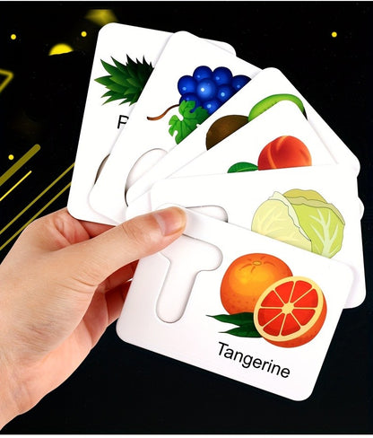 Montessori, Wooden Alphabet Cards, Children's Early Education Fruit Cognitive Cards, Kindergarten Enlightenment Puzzle Block Toy