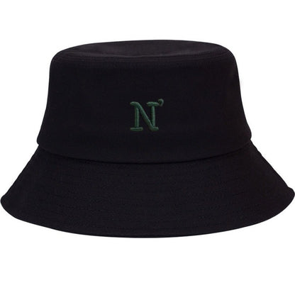 Chapéu Bucket de Algodão com Letra "N" para Homens e Mulheres Chapéu de Pescador Ajustável Estilo Simples Proteção Solar Suave Casual para o Dia a Dia ao Ar Livre Presente