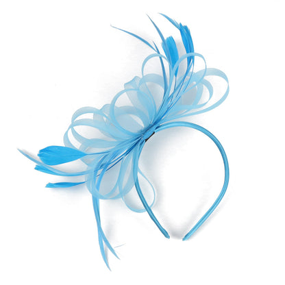 Women Chic Fascinator Hat Cocktail Wedding Party Church Headpiece Elegant Headwear Feather Hair Accessories Bride Hairpin