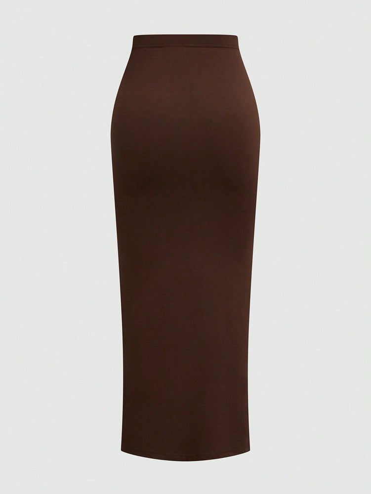 plus Size Elegant Halter Long Dress for Women Twisted Design Slit Skinny Casual Pure Color Holiday Mature Women's Fashion