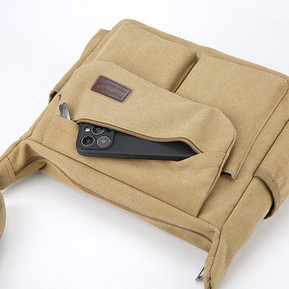 Men's crossbody bag, multi pocket design - large capacity shoulder bag - outdoor essentials, functional storage, city commuters