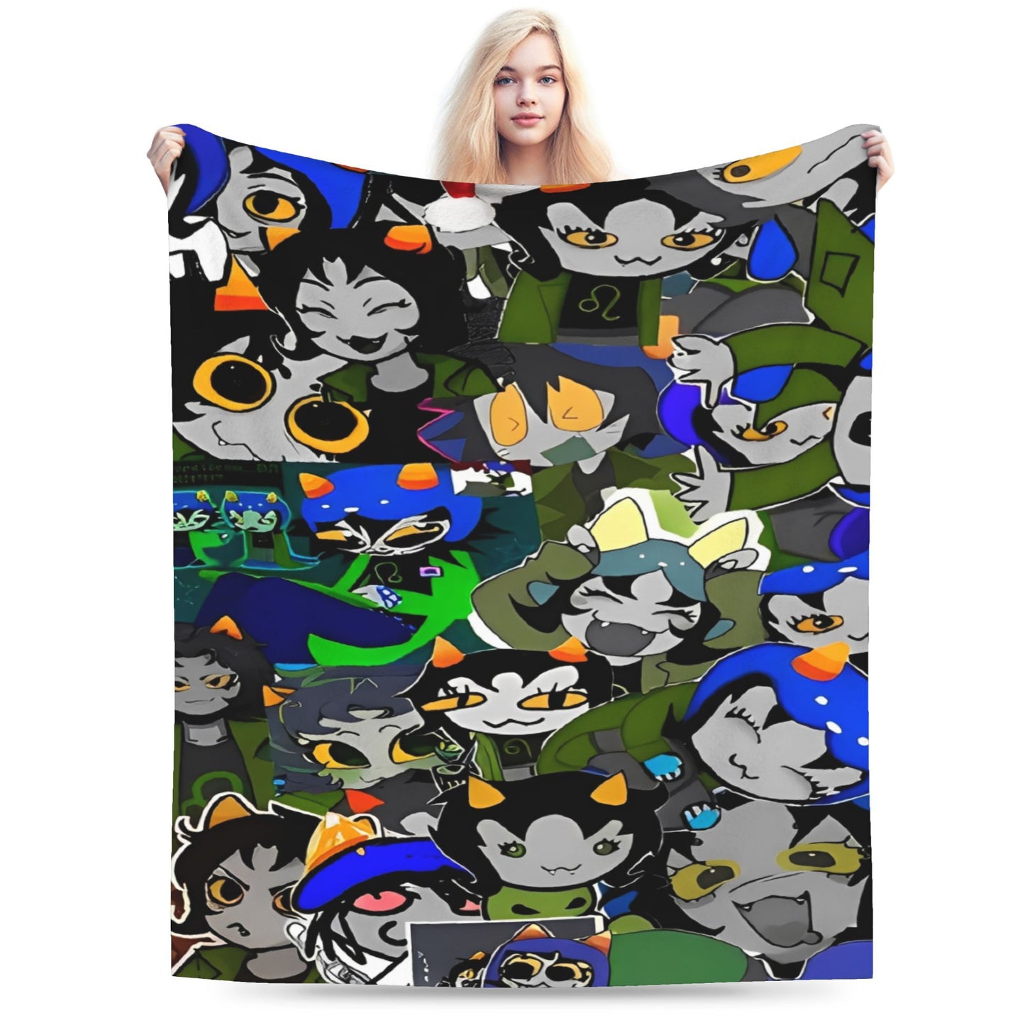 Manta de Flanela Homestucked Manga Cobertor Macio e Quente para Sofá Cama Viagem Engraçado Colcha Capa de Sofá-Cama