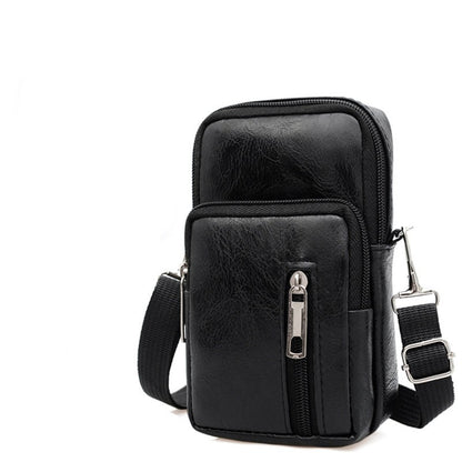 Men'S Shoulder Bag Multi-Function Leather Messenger Casual Crossbody Bags High Quality Male Purse Phone Chest Pack