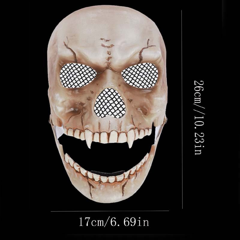 1pcs Moving Mouth Skull Mask Halloween Movable Props Scary Horror Character Props Halloween Holiday Party Masquerade Decoration