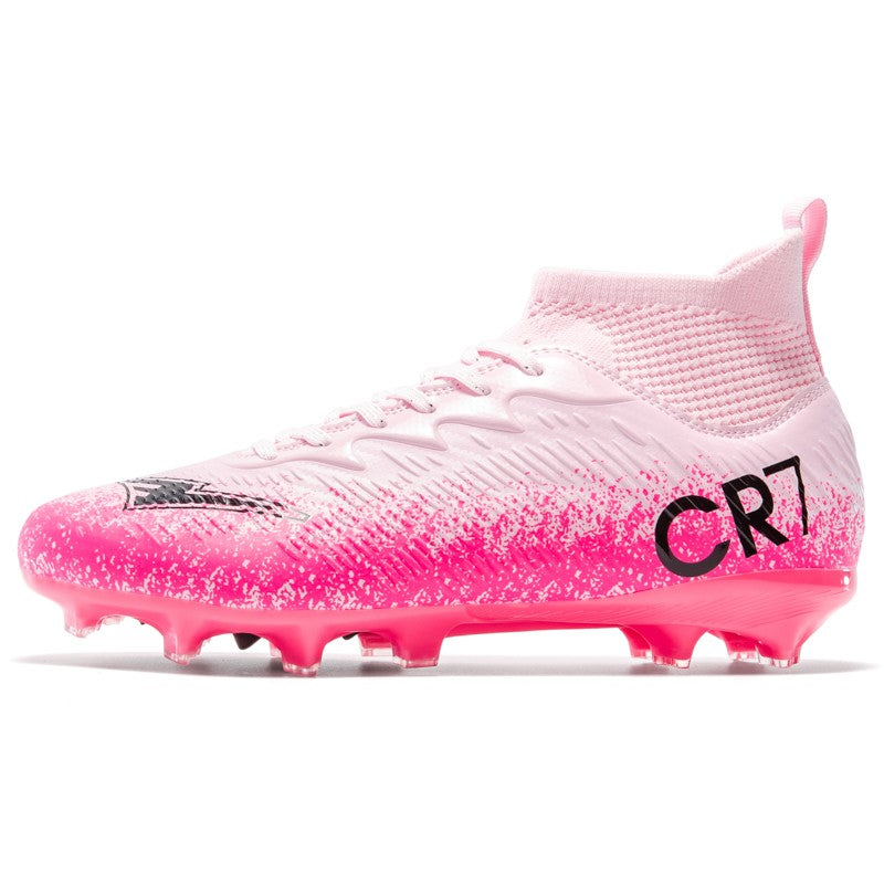 Men Soccer Shoes Football Boots Ultra-light Non-slip Long Spikes Outdoor Professional Cleats Grass Sports Shoes Match Sneakers