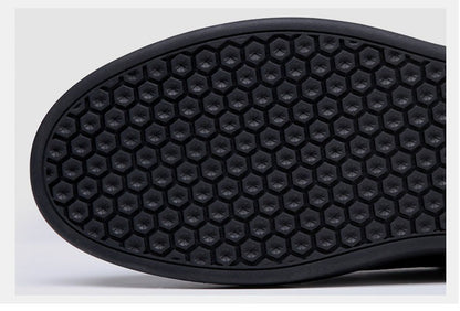 Spring Autumn Genuine Leather Shoes Men Footwear Soft Cowhide Casual Flat Brand Pure Black