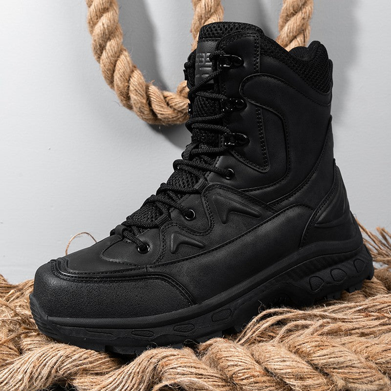 Botas masculinas de caminhada, combate ao ar livre, táticas casuais, versáteis e da moda