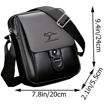 Men's Multi-Color Leather Crossbody Bag, Versatile Casual, Multi-Compartment, Daily Commuting, Stylish & Practical