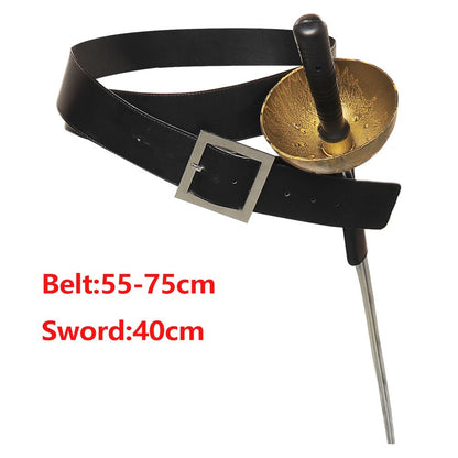 Cat Cosplay Hat Belt Sword Movie Puss Roleplay In Boots Disguise Cap With Feather Halloween Carnival Party Accessories Props