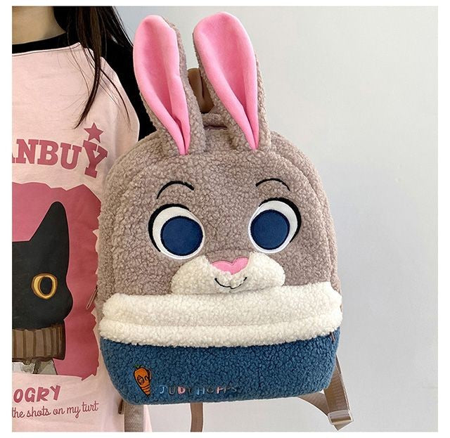 Mochila de pelúcia fofa Disney Nick e Judy, mochila de desenho animado ultraleve de grande capacidade, bolsa de boneca para estudantes, presente infantil