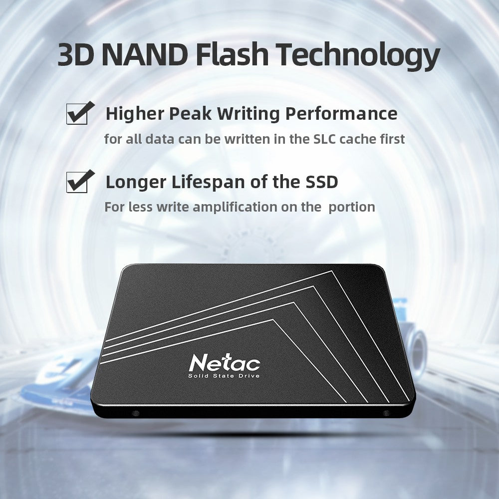 Netac 128 GB 256 GB 512 GB 1 TB 2 TB SSD SATA SATA3 Disco Rígido de Estado Sólido Interno de 2,5 polegadas para Desktop Laptop