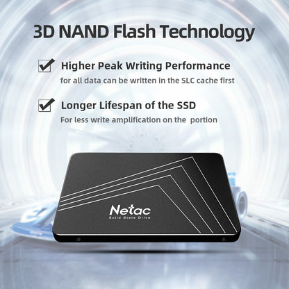 Netac 128 GB 256 GB 512 GB 1 TB 2 TB SSD SATA SATA3 Disco Rígido de Estado Sólido Interno de 2,5 polegadas para Desktop Laptop