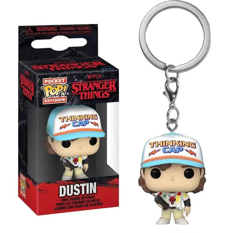 Funko POP NOVO Chegou Chaveiro ELEVEN Demogorgon DUSTIN Barb Steve Robin Chaveiro Brinquedo Boneco de Vinil Modelo Brinquedos Infantis