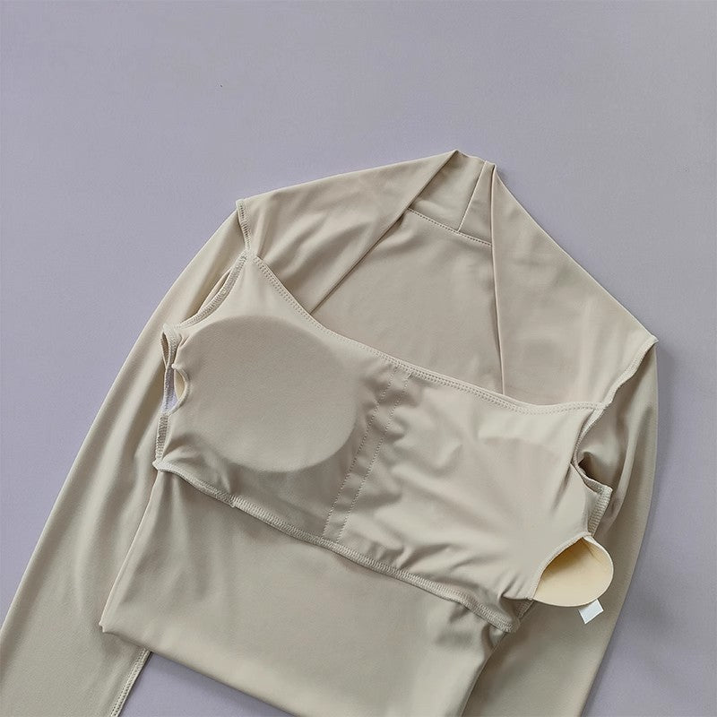 Women's Elegant Long Sleeve Yoga Shawl Sports Top with Chest Cushion Short Elegant Yoga Top Small Camback Pura Speed Dry Autumn