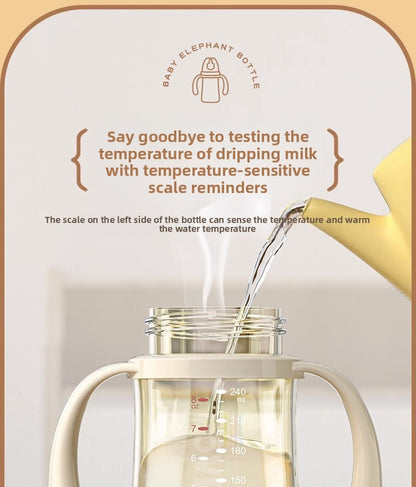 300ML PPSUTemperature-Sensitive Anti-Flatulence Feeding Bottle Baby Straw Cup Drop-Resistant Direct Drink No-Spill Cup1-3Weaning