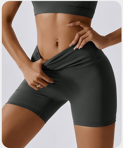 SWELTERING Gym Fitness Shorts Running Cycling Sports Shorts Breathable Workout Short Leggings High Waist Fitness Yoga Shorts