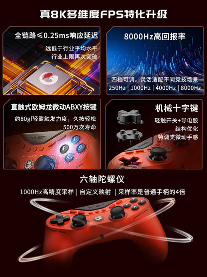 Game Sir Tarantula 8K 1K Wired Game Controller Custom Js13pro TMR Joystick Omron Micro Switches for Steam Switch Android Gamepad