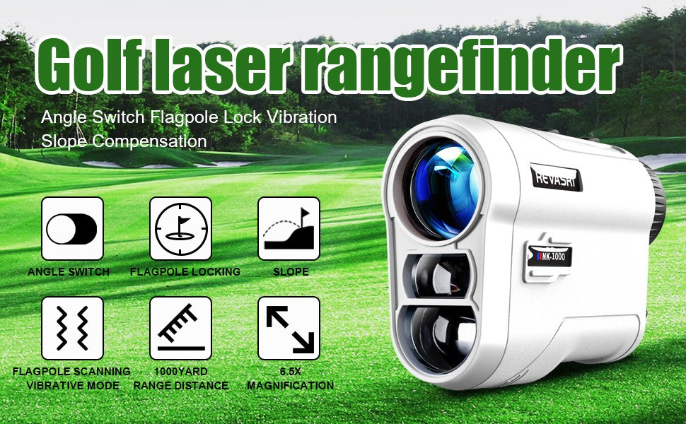 REVASRI Medidor de Distância a Laser para Golfe 600 Jardas/1000 Jardas Inclinação e Vibração de Trava de Bandeira para Torneio de Golfe Caça Pesquisa Legal