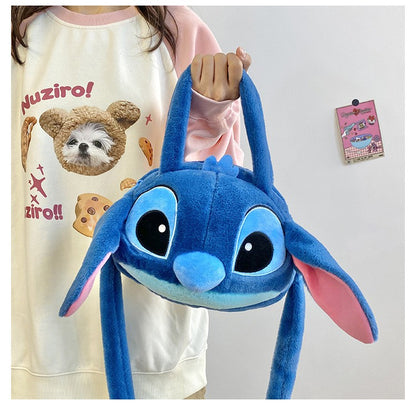 Kawaii Disney Stitch Bag Plush Backpack Bagpack Double Shoulder Crossbody Bag Storage Pouch Plushie Anime Toy Gift for Girls