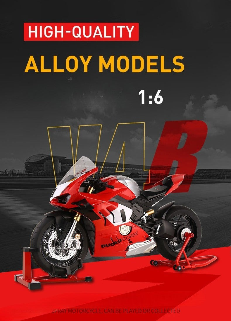 Simulação Liga 1:6 Ducati V4S Modelo de Motocicleta de Corrida Diecast Liga de Moto Brinquedo Coleção Miniatura Carro Decoração de Casa